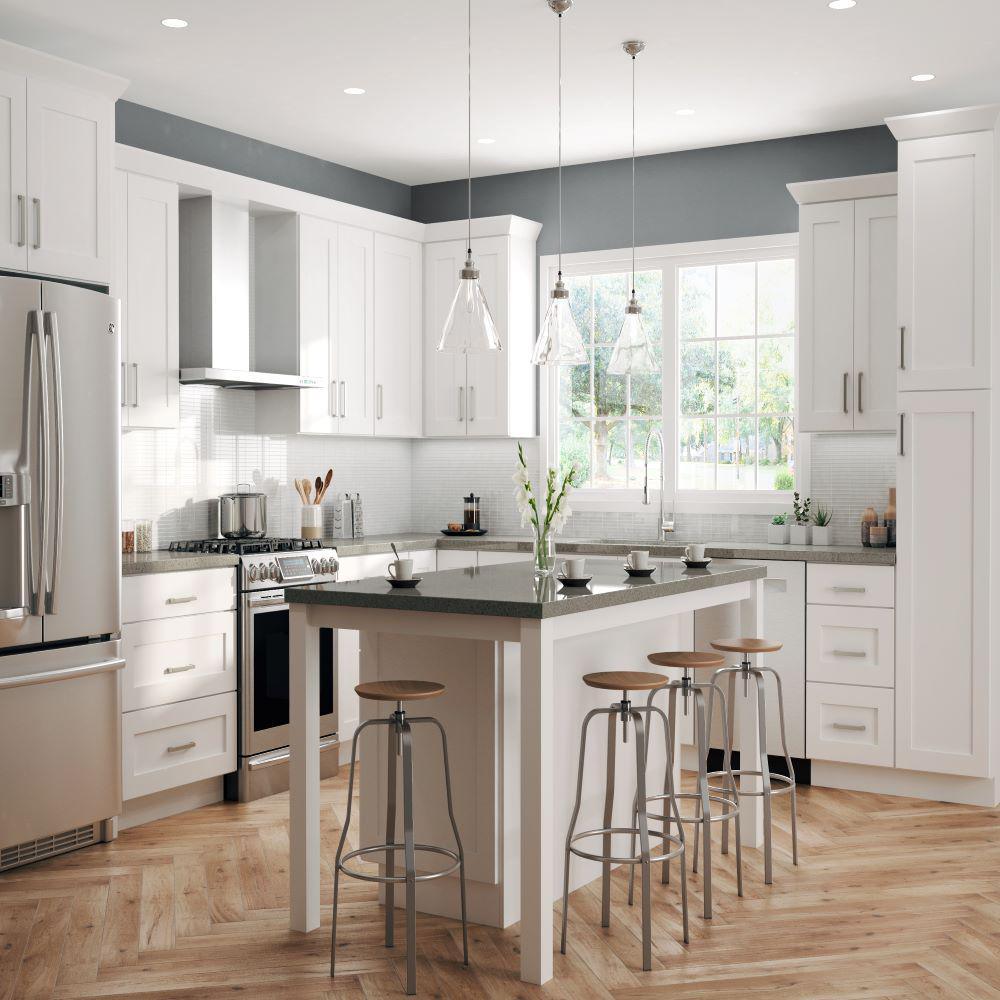 Shaker Ready To Assemble 24 in. W x 36 in. H x 24 in. D Plywood Corner Wall Kitchen Cabinet in Denver White