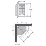 allen + roth Stonewall 24-in W x 36.125-in H x 12-in D Stone Diagonal Corner Wall Fully Assembled Cabinet (Flat Panel Shaker Style)