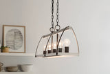 Kichler Gartin 5-Light Weathered Zinc Transitional Linear Large Hanging Kitchen Island Light