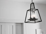 Kichler Ellamae 4-Light Weathered Zinc Industrial Square Medium Hanging Pendant Light