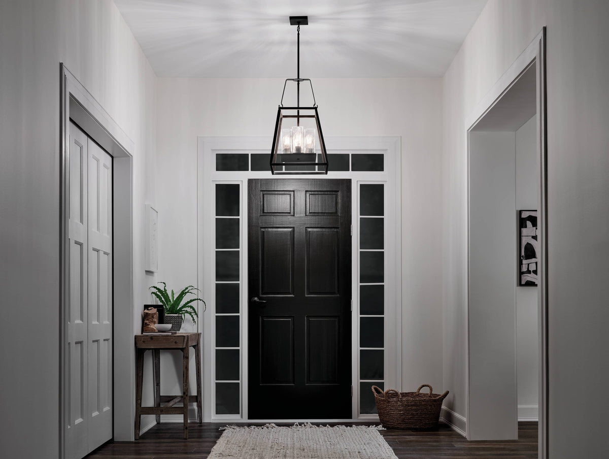 Kichler Ellamae 4-Light Weathered Zinc Industrial Square Medium Hanging Pendant Light
