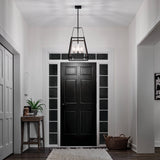 Kichler Ellamae 4-Light Weathered Zinc Industrial Square Medium Hanging Pendant Light