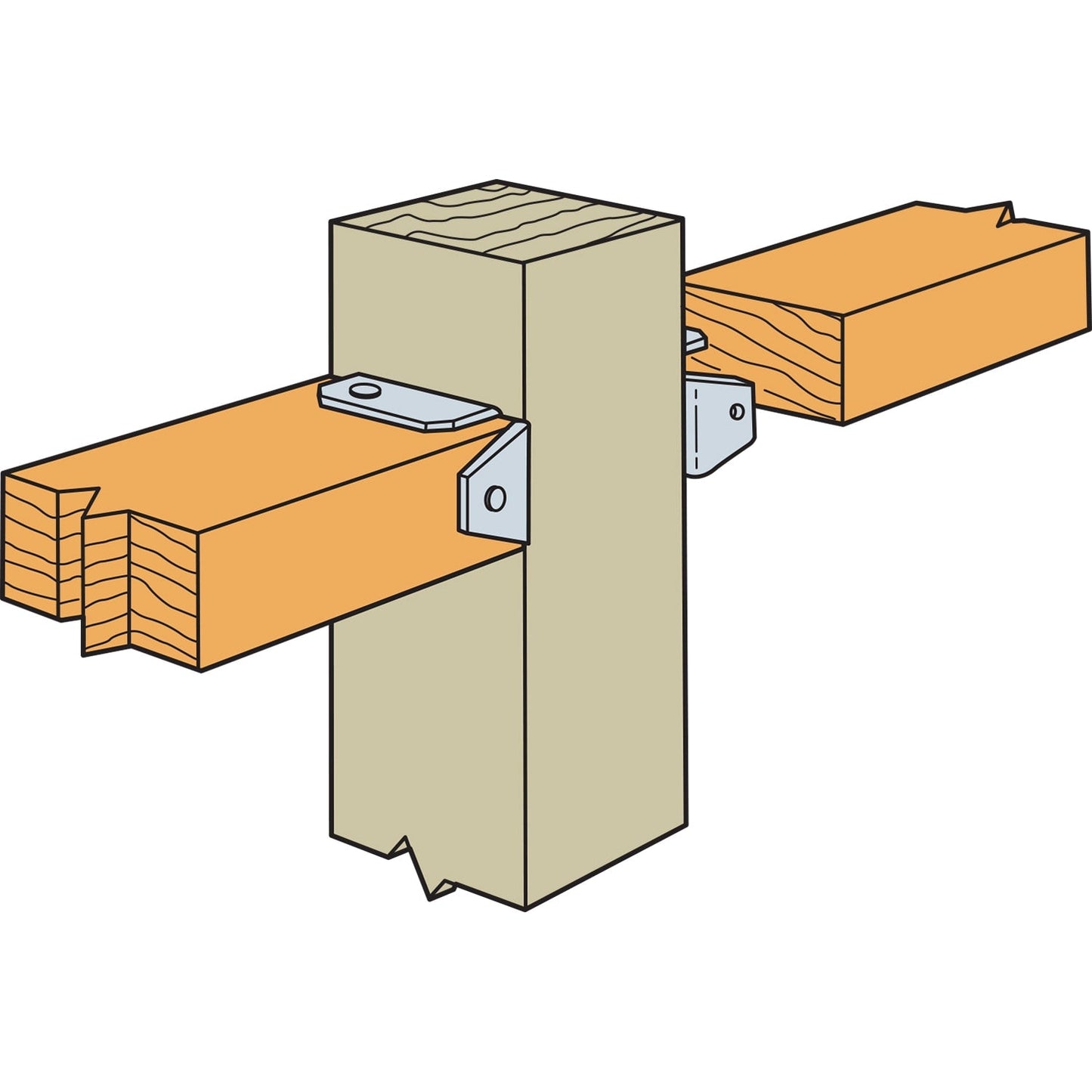 Simpson Strong-Tie FB 0.787-in Zmax Galvanized, G185 Steel Rail Bracket For Wood Fence