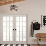 Kichler Stetton 3-Light Anvil Iron Farmhouse Drum Medium Hanging Pendant Light