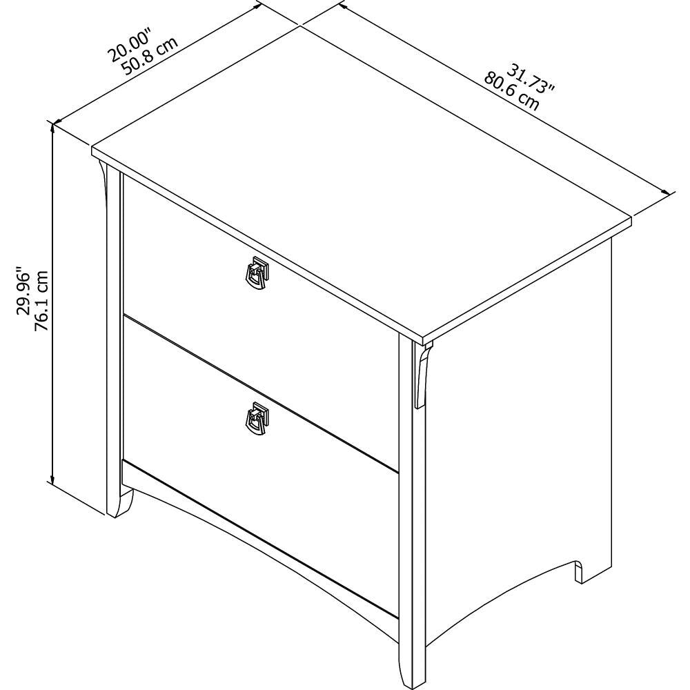 Bush Furniture Salinas Antique White 2-Drawer 31.73-in File Cabinet