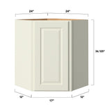 allen + roth Pattingham 24-in W x 36.125-in H x 20-in D Harbor Diagonal Corner Wall Fully Assembled Cabinet (Raised Panel Square Style)