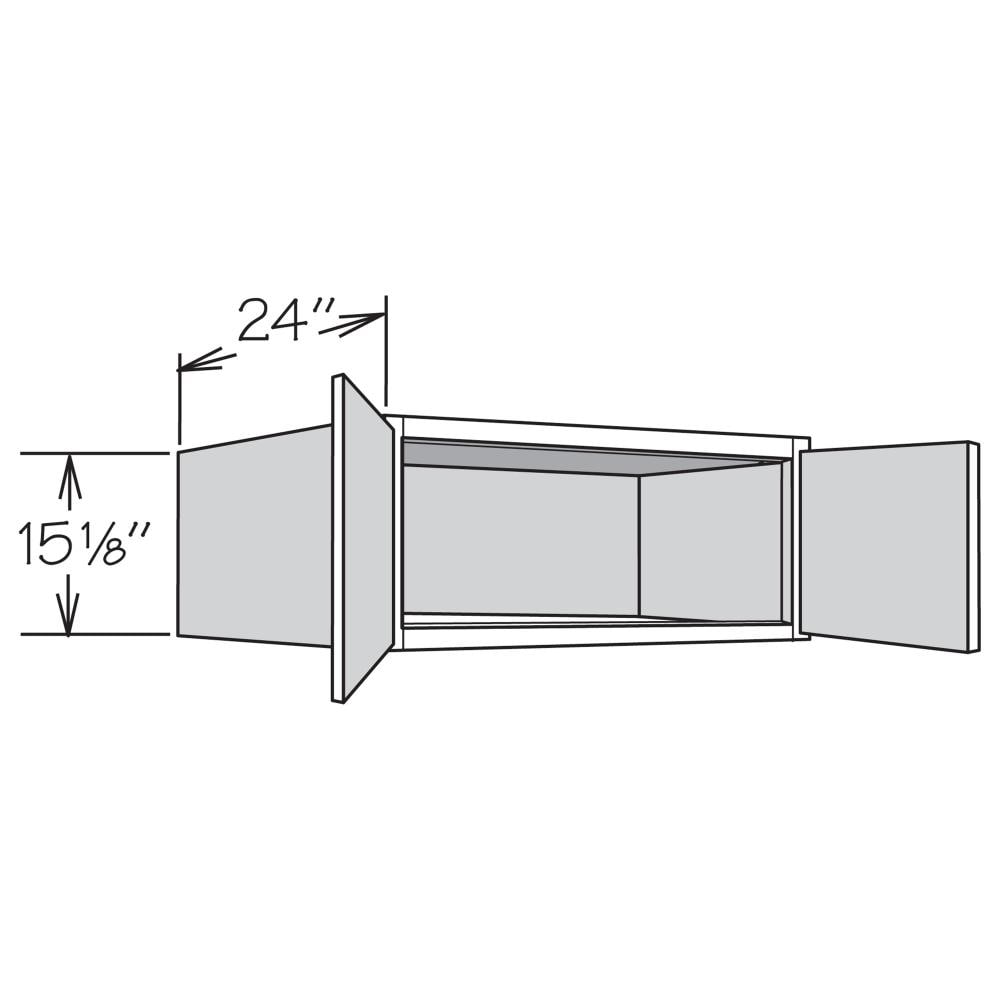 Shenandoah PRO Express Breckenridge 36-in W x 15.125-in H x 24-in D Linen Partial Overlay Wall Fully Assembled Plywood Cabinet (Recessed Panel Shaker Door Style)