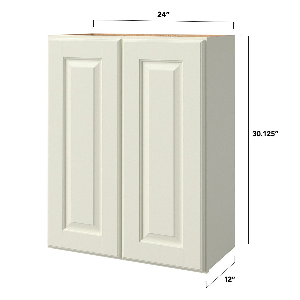 allen + roth Pattingham 24-in W x 30.125-in H x 12-in D Harbor Wall Fully Assembled Cabinet (Raised Panel Square Door Style)
