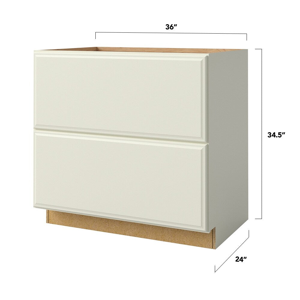 allen + roth Pattingham 36-in W x 34.5-in H x 24-in D Harbor 2-Drawer Base Fully Assembled Cabinet (Raised Panel Style)