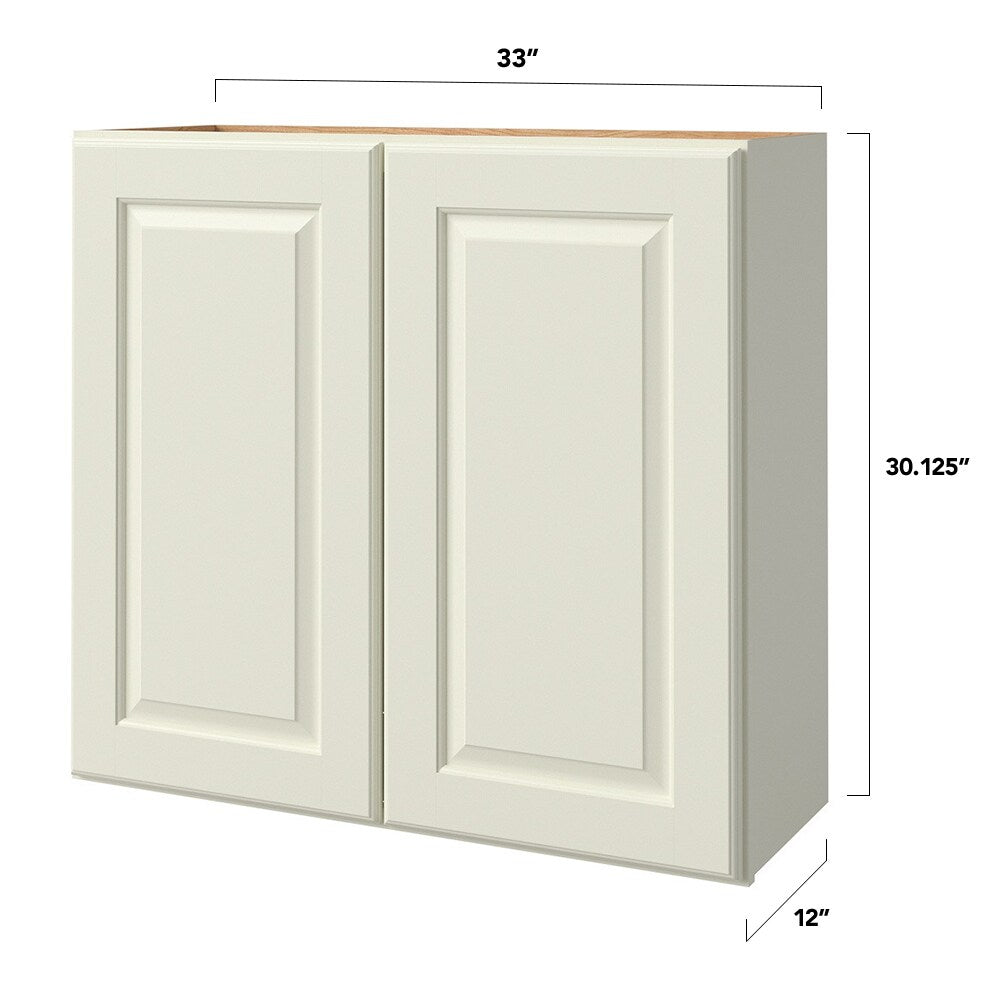 allen + roth Pattingham 33-in W x 30-in H x 12-in D Harbor Wall Fully Assembled Cabinet (Raised Panel Square Door Style)
