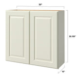 allen + roth Pattingham 33-in W x 30-in H x 12-in D Harbor Wall Fully Assembled Cabinet (Raised Panel Square Door Style)