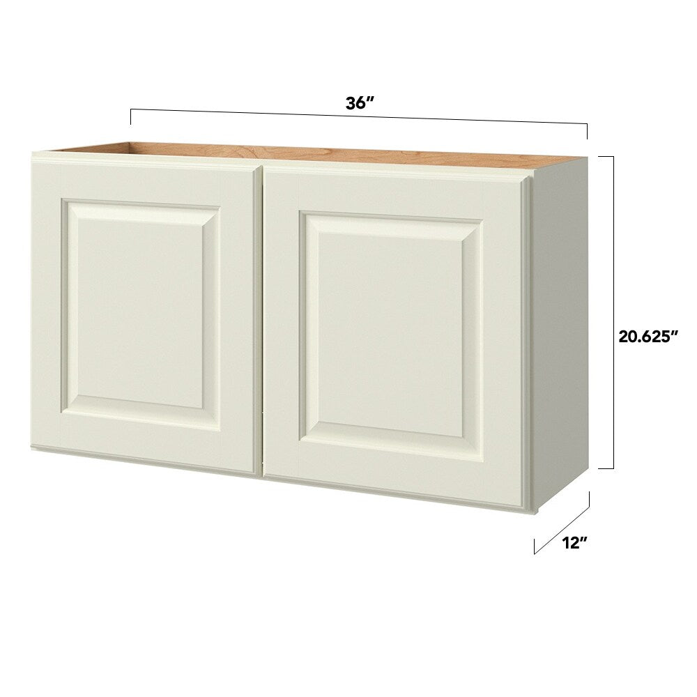 allen + roth Pattingham 36-in W x 20.625-in H x 12-in D Harbor Wall Fully Assembled Cabinet (Raised Panel Square Door Style)