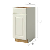 allen + roth Pattingham 15-in W x 34.5-in H x 24-in D Harbor 1-Drawer Base Fully Assembled Cabinet (Raised Panel Square Style)