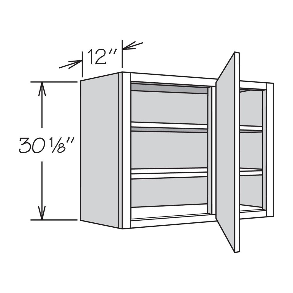 allen + roth Aveley 27-in W x 30.125-in H x 12-in D Linen Blind Corner Wall Fully Assembled Cabinet (Flat Panel Shaker Style)