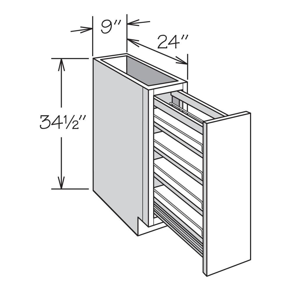 allen + roth McKeller 9-in W x 34.5-in H x 24-in D Linen Pull-out Tray Divider Base Fully Assembled Cabinet (Flat Panel Style)