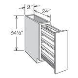 allen + roth McKeller 9-in W x 34.5-in H x 24-in D Linen Pull-out Tray Divider Base Fully Assembled Cabinet (Flat Panel Style)