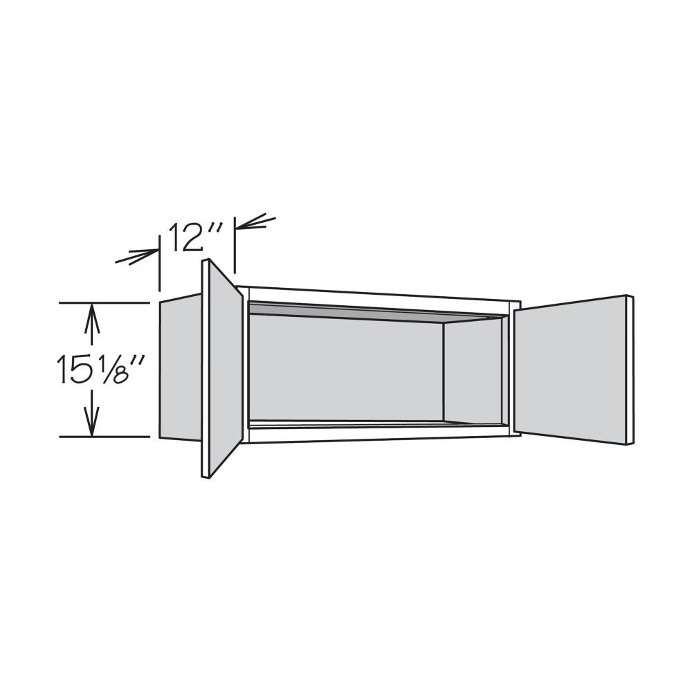 Shenandoah PRO Express Breckenridge 36-in W x 15.125-in H x 12-in D Linen Partial Overlay Wall Fully Assembled Plywood Cabinet (Recessed Panel Shaker Door Style)