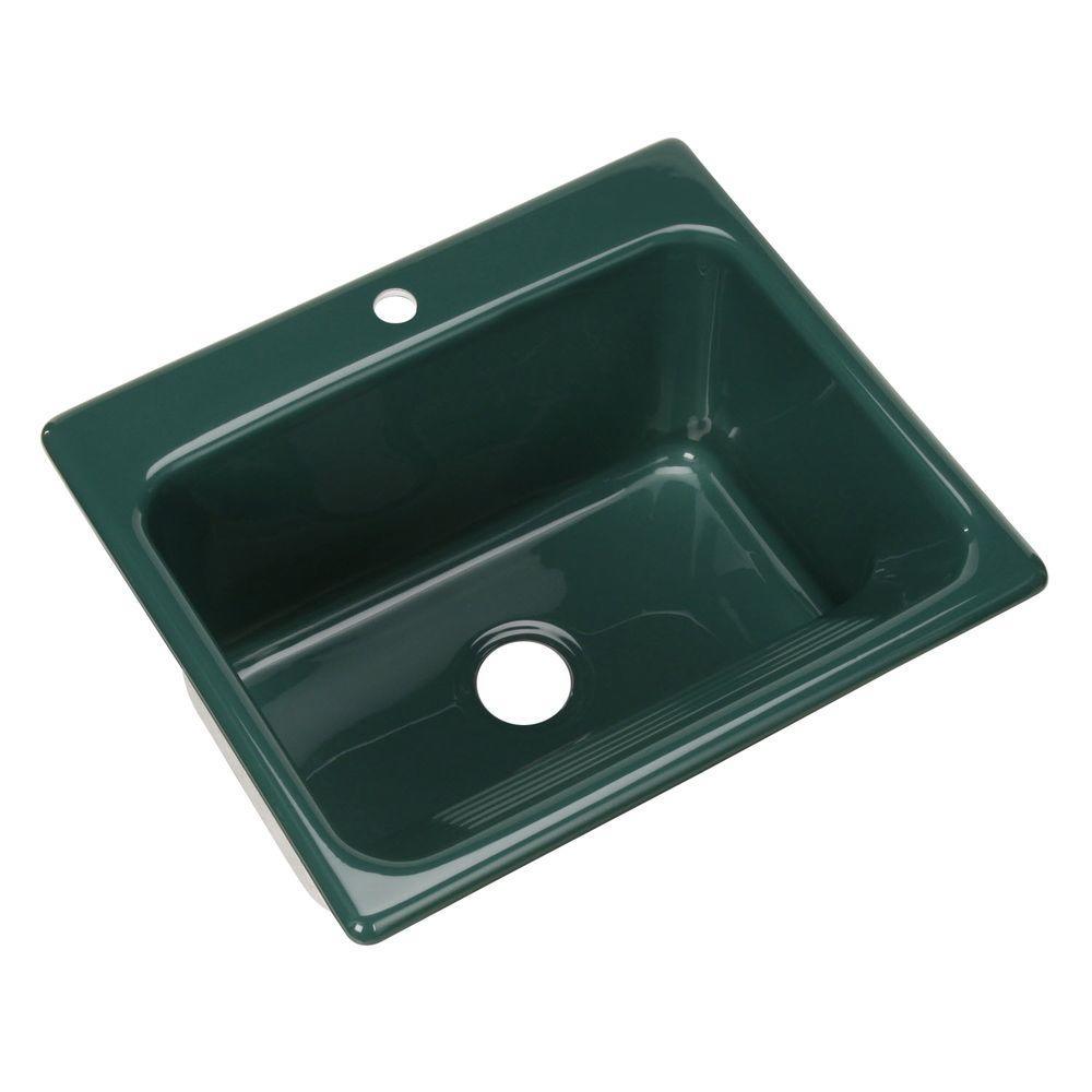 Kensington Drop-In Acrylic 25 in. 1-Hole Single Bowl Utility Sink in White - Super Arbor