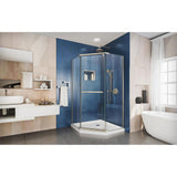 Prism 36-1/8 in. x 36-1/8 in. x 72 in. Semi-Frameless Neo-Angle Pivot Shower Enclosure in Brushed Nickel - Super Arbor