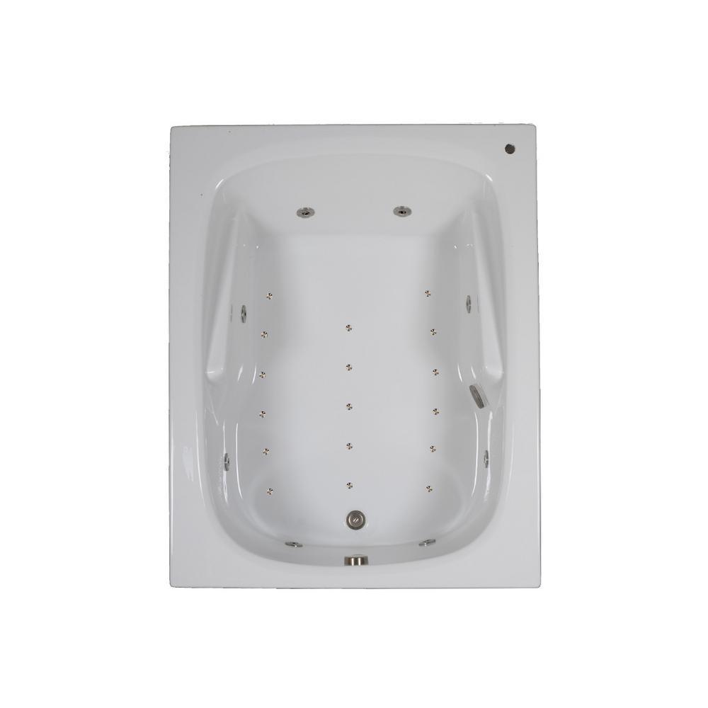 60 in. Acrylic Rectangular Drop-in Combination Bathtub in White - Super Arbor