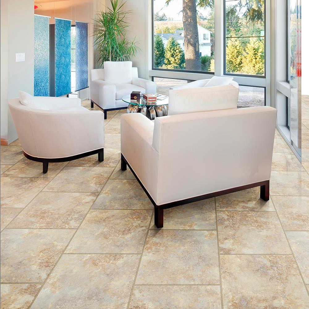 Congoleum DuraStone Rapolano Shoreline Mist Vinyl Tile Sample
