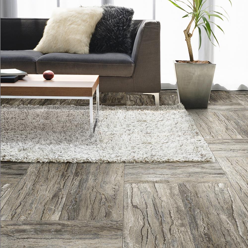 Congoleum DuraStone Stone Ledges Castle Rock Vinyl Tile Sample