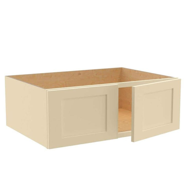 Home Decorators Collection Newport 33 in. W x 24 in. D x 12 in. H Assembled Plywood Wall Bridge Kitchen Cabinet in Blended Cream with Soft Close