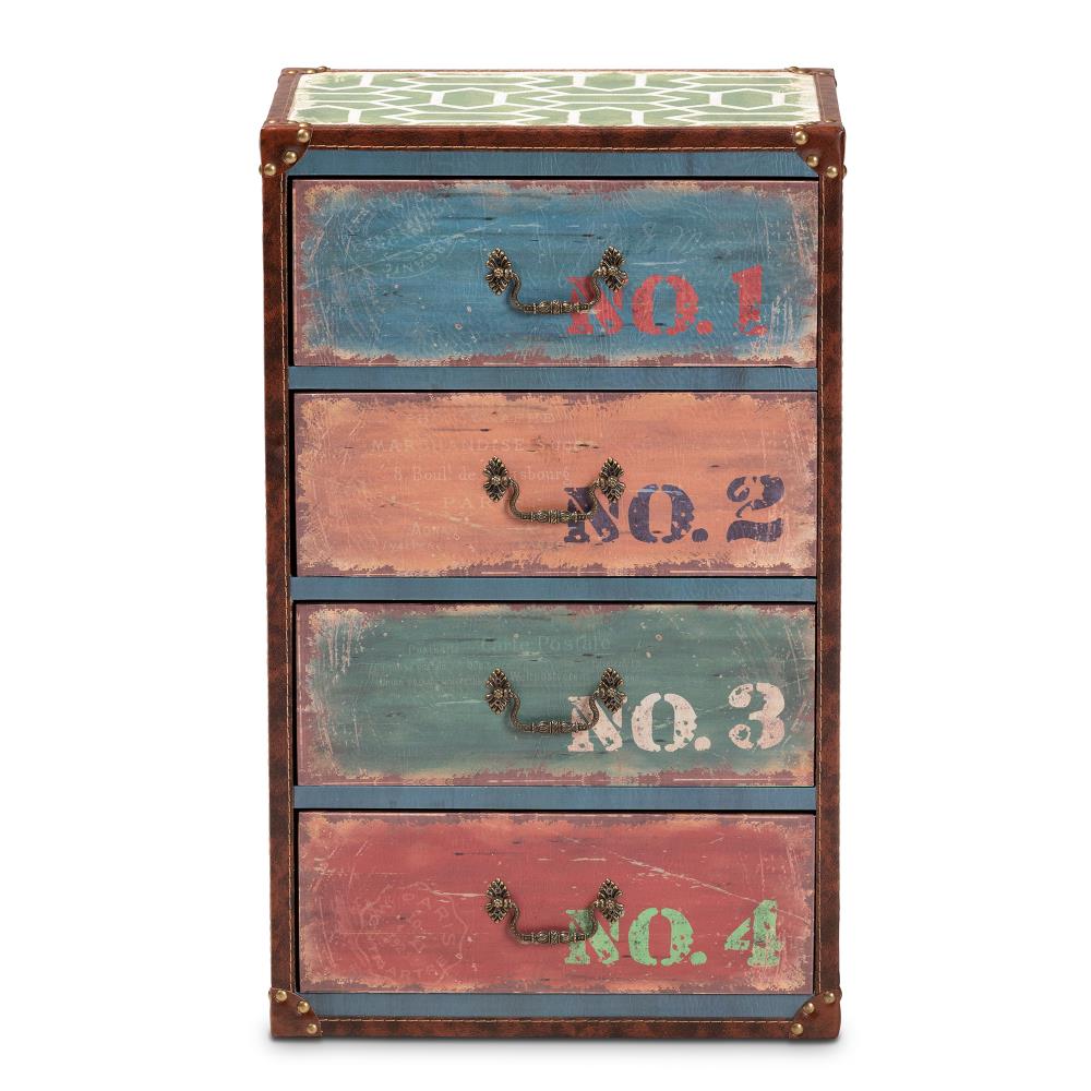 Baxton Studio Amandine Multicolor 4-Drawer Accent Chest
