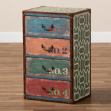 Baxton Studio Amandine Multicolor 4-Drawer Accent Chest