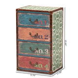 Baxton Studio Amandine Multicolor 4-Drawer Accent Chest