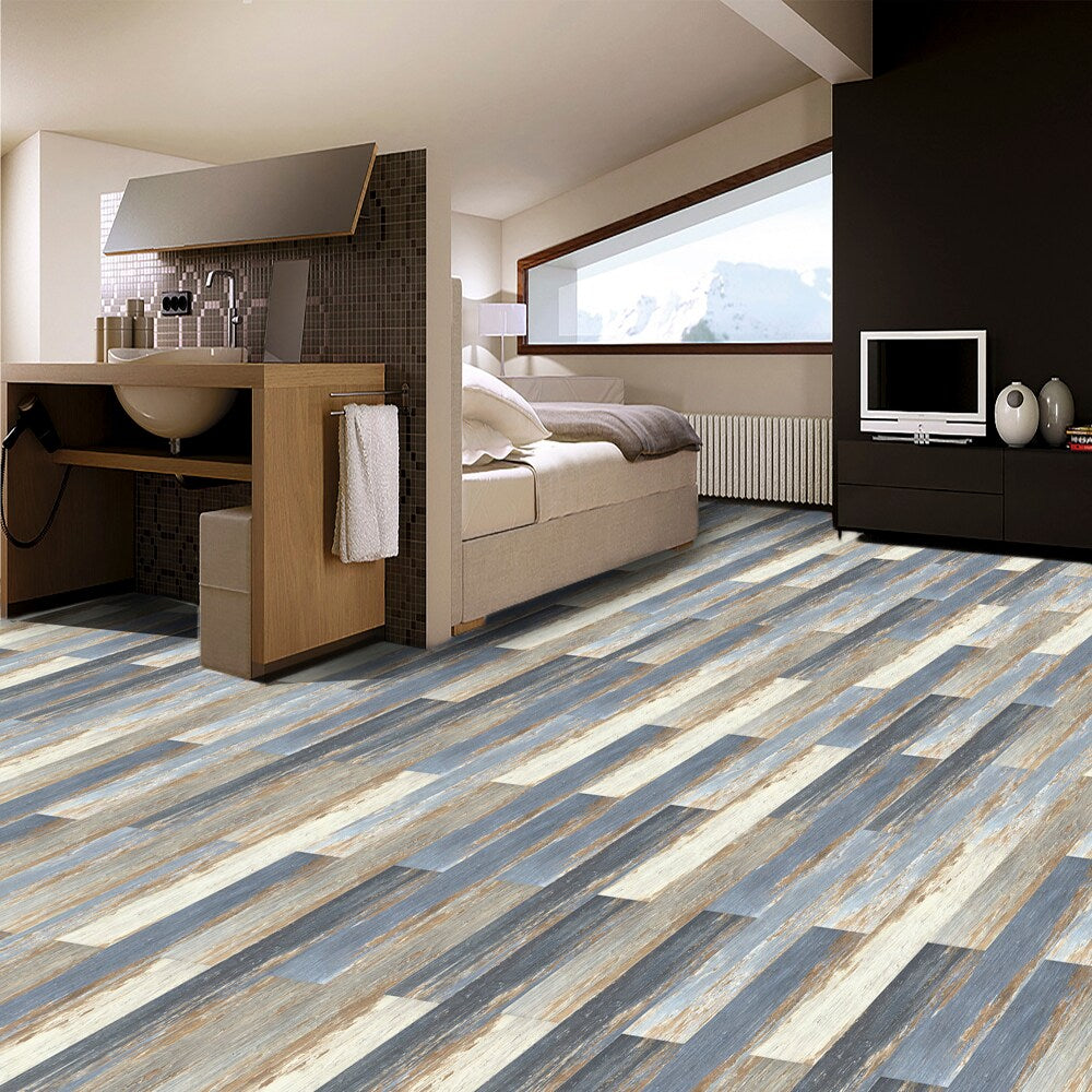 Deco Products Colors Old Blue Sea High Variation 6-in x 36-in Waterproof Luxury Vinyl Plank Flooring, 20-Piece (30-sq ft Carton)