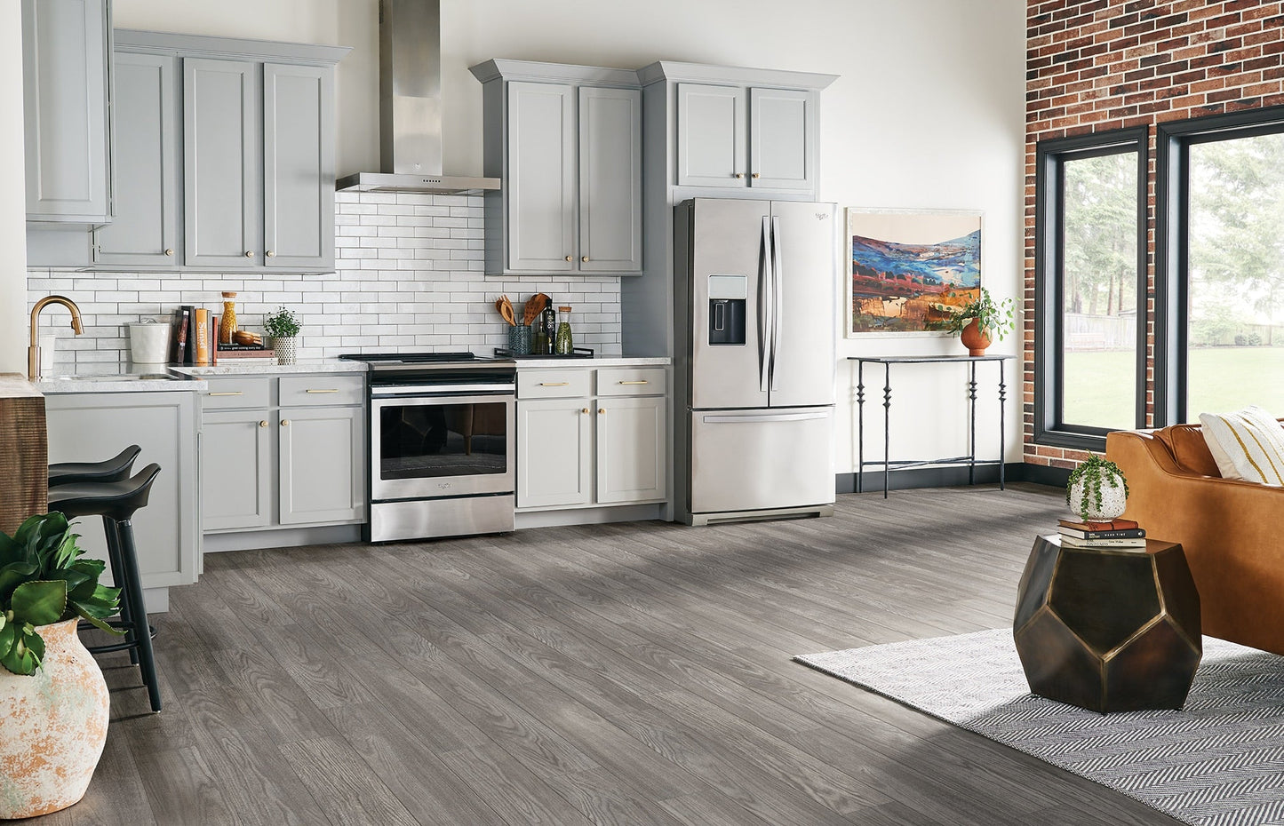 Armstrong Flooring PRO MARK Oxford Oak Heather Gray 6-in W x 36-in L x 2-mm T Waterproof Luxury Vinyl Plank Flooring, Glue-Down (35.95-sq ft Carton)