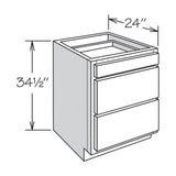 allen + roth Port 18-in W x 34.5-in H x 24-in D Navy 3-Drawer Base Fully Assembled Cabinet (Flat Panel Style)