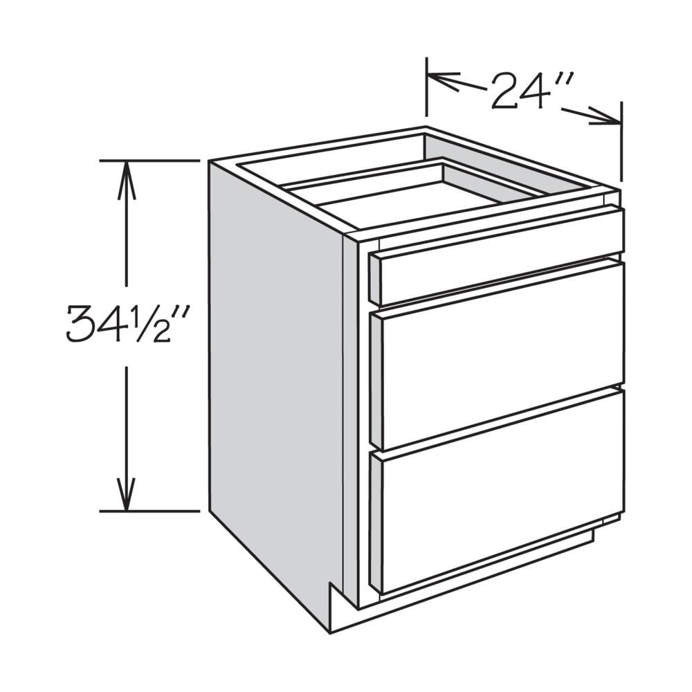allen + roth Aveley 36-in W x 34.5-in H x 24-in D Linen 3-Drawer Base Fully Assembled Cabinet (Flat Panel Style)