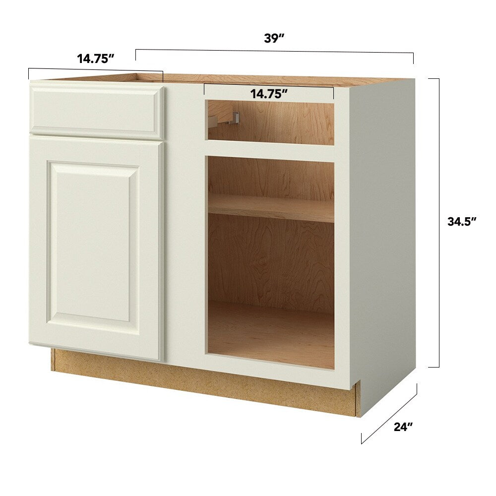 allen + roth Pattingham 39-in W x 34.5-in H x 24-in D Harbor Blind 1-Drawer Base Fully Assembled Cabinet (Raised Panel Square Style)