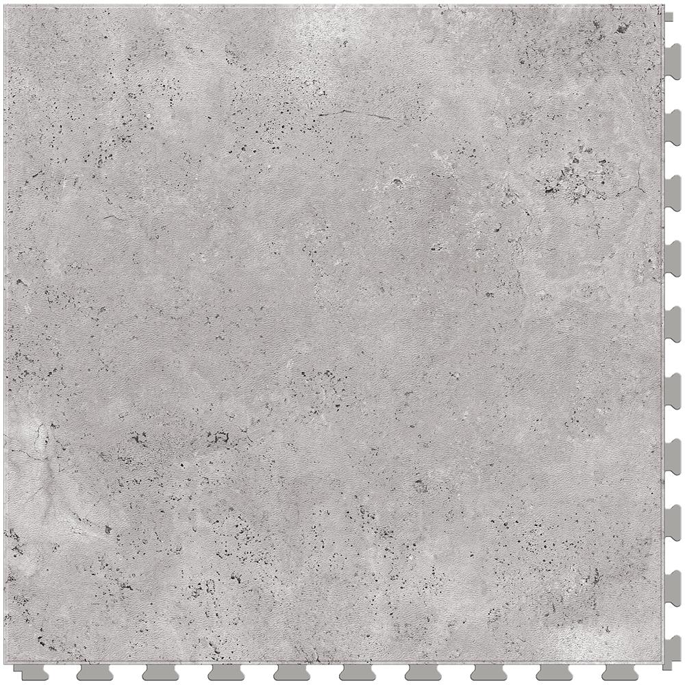 Perfection Floor Tile Sample – Travertine Collection Silver/Satin Water-Resistant Patterned Interlocking Vinyl Tile, 3 in x 10 in, 20‑mil Wear Layer