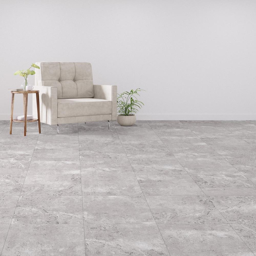 Perfection Floor Tile Travertine Collection Silver/Satin Vinyl Tile Sample, 3 in. x 10 in., 20‑mil Wear Layer
