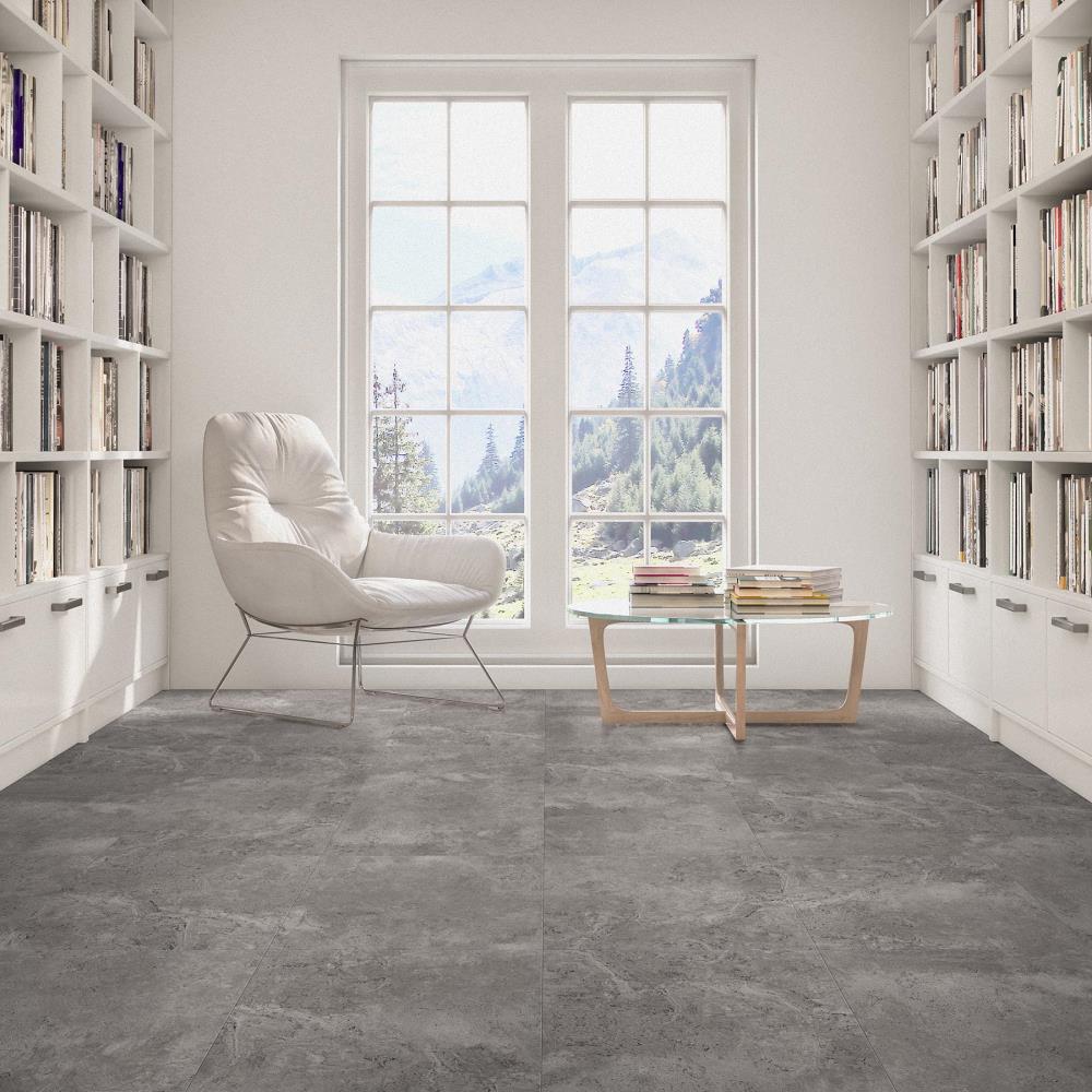 Perfection Floor Tile Sample – Travertine Collection Amtico/Satin Interlocking Vinyl Tile, 3 in x 10 in, 15-mil Wear Layer