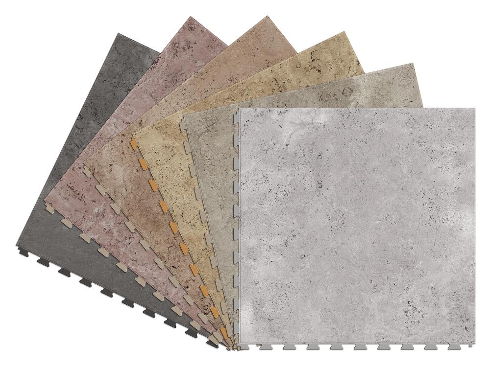 Perfection Floor Tile Travertine Collection Rose/Satin Vinyl Tile Sample
