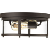Progress Lighting Gunther 12.625-in Antique Bronze Transitional Incandescent Flush Mount Light