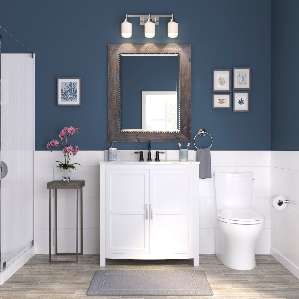 Progress Lighting Alexa 3-Light Brushed Nickel Transitional Vanity Light, 22-in