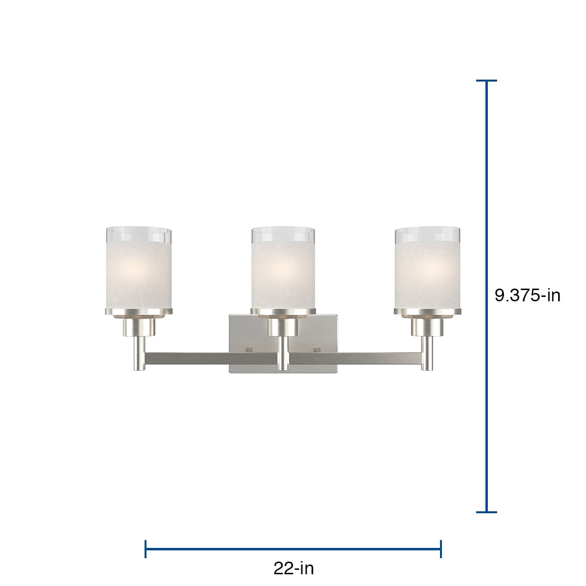 Progress Lighting Alexa 3-Light Brushed Nickel Transitional Vanity Light, 22-in