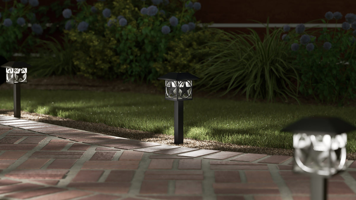 Portfolio 2Brighter 2.4-Lumen Black Solar Integrated LED Path Light, 3500K