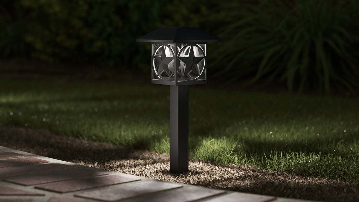 Portfolio 2Brighter 2.4-Lumen Black Solar Integrated LED Path Light, 3500K