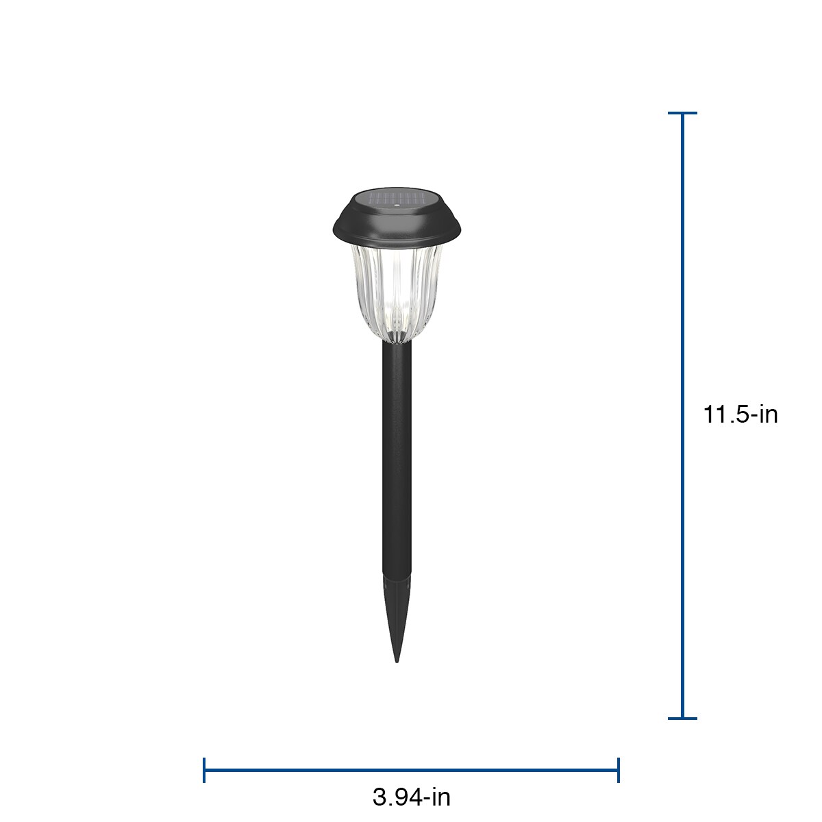 Portfolio 4x Brighter 4.8-Lumen Stainless Steel Solar Integrated LED Path Light, 11.5-in Height