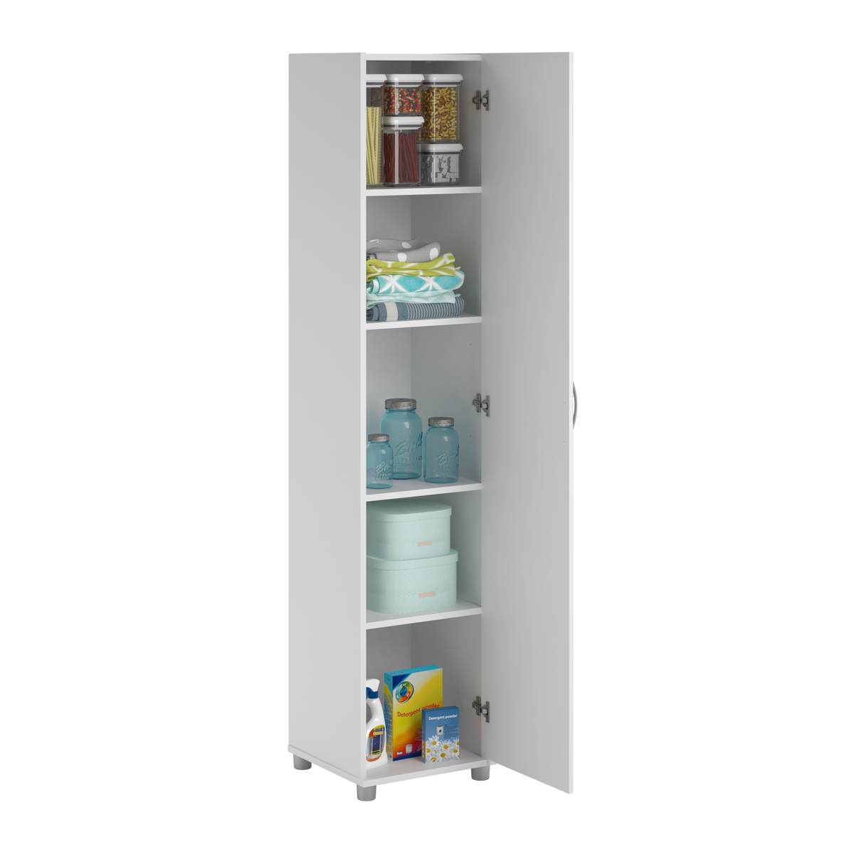Ameriwood Home Kendall 15.68-in W x 74.31-in H x 15.37-in D Freestanding Composite Wood Garage Cabinet in White