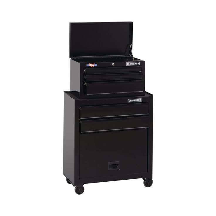 CRAFTSMAN 1000 Series 26.5-in W x 44.25-in H 5 Ball-bearing Steel Tool Chest Combo Black)