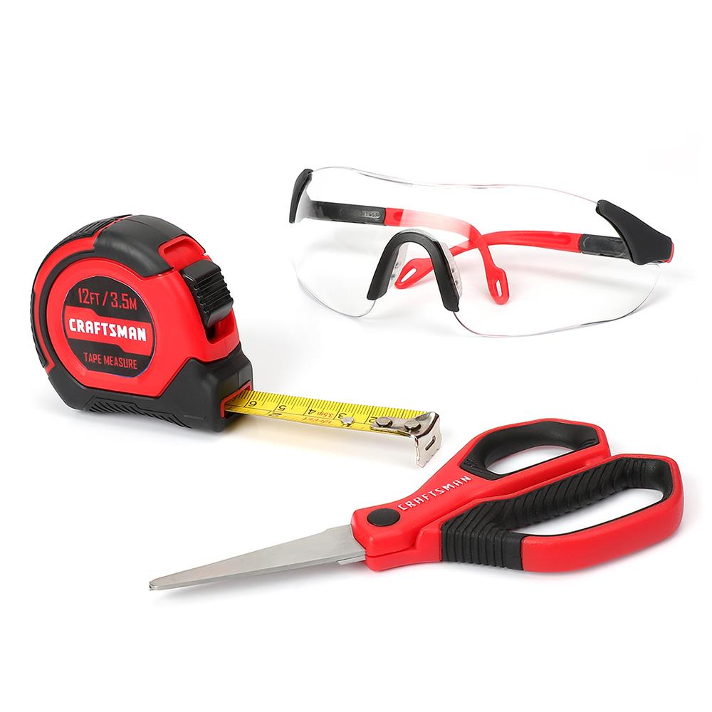 CRAFTSMAN 8-Piece Kid's Tool Kit with Bag, Safety Glasses, and 12-ft Tape Measure