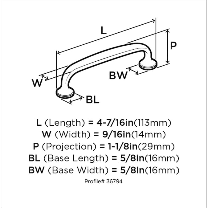 Amerock Renown (128mm) Center to Center Arch Handle Drawer Pull