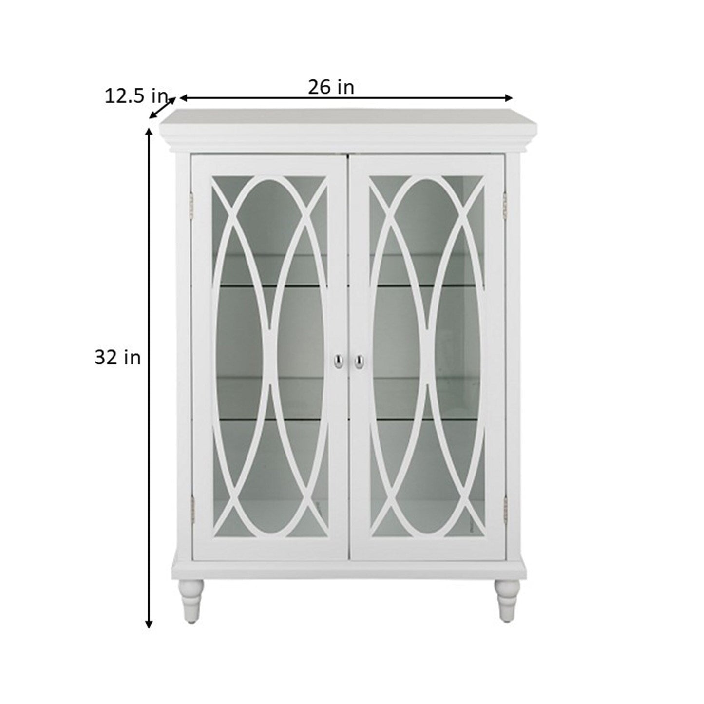 Teamson Home Florence 26-in x 32-in x 12.5-in White Freestanding Linen Cabinet